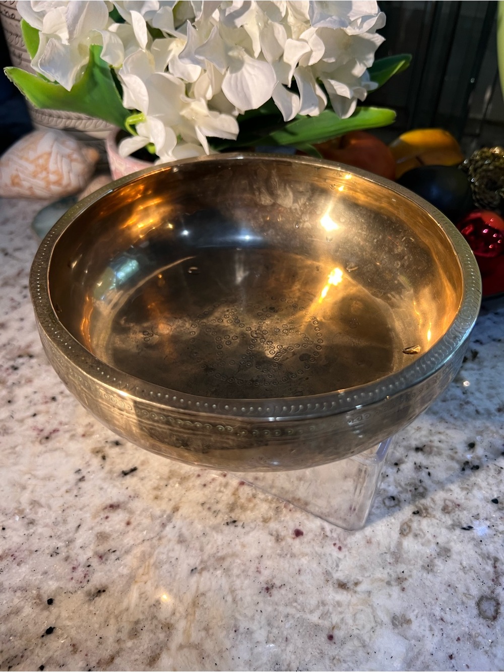 Beautiful Sound Antique Gold-Tone Decorative (Singing) Brass Bowl - Picture 12 of 14